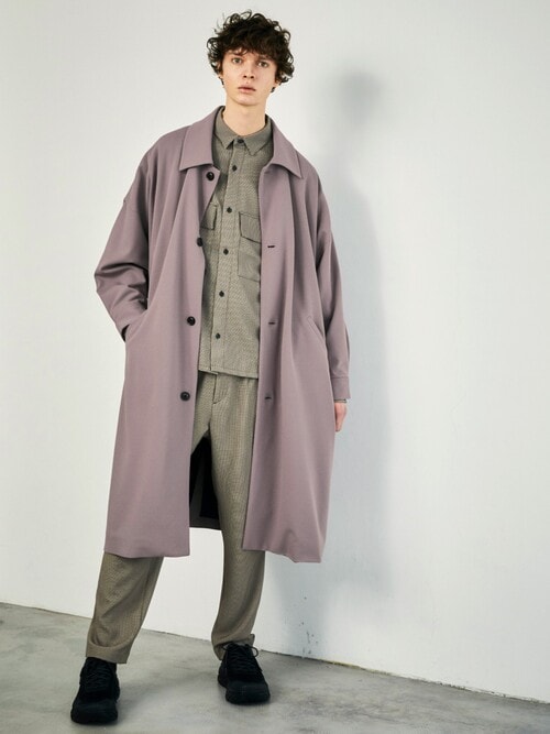 梨地ルーズリラックス オーバーサイズドルマン バルカラーコート
