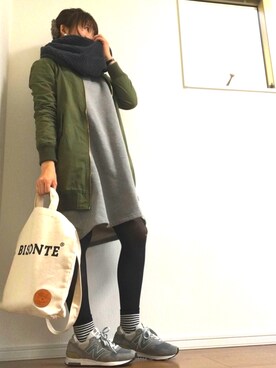 「SMELLY（スメリー）のアイテム（ピアス（両耳用））」を使った、☺︎HITOMI☺︎さん（レディース・160cm）の冬コーディネート