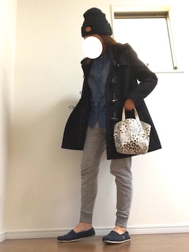 「ラフスタイル」｜「アイテム（ダッフルコート）」を使った、☺︎HITOMI☺︎さん（レディース・160cm）の冬コーディネート