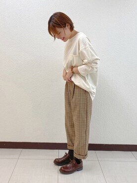 「メンズライクコーデ」｜「アイテム（その他シューズ）」を使った、ともさん（レディース・159cm）の秋コーディネート