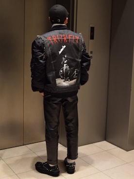 「JOHN LAWRENCE SULLIVAN（ジョンローレンスサリバン）のアイテム（ブルゾン）」を使った、Nakatomokiさん（メンズ・170cm）の冬コーディネート