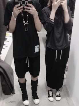 「RICK OWENS」｜「アイテム（スカート）」を使った、Ｒ Ｅ Ｎさん（レディース・155cm）の秋コーディネート
