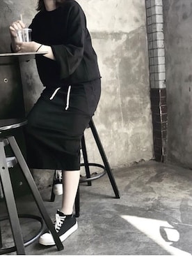 「RICK OWENS」｜「アイテム（スカート）」を使った、Ｒ Ｅ Ｎさん（レディース・155cm）の秋コーディネート