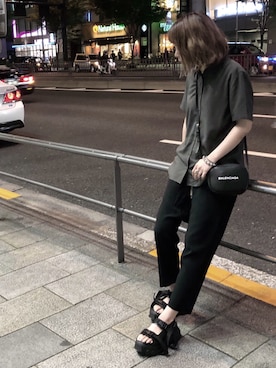 「RICK OWENS」｜「アイテム（サンダル）」を使った、Ｒ Ｅ Ｎさん（レディース・155cm）の春コーディネート