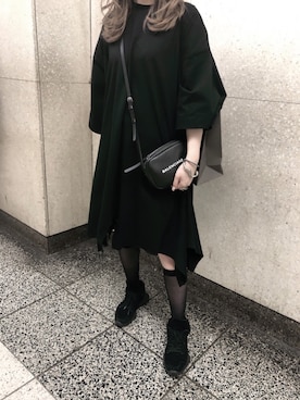 「RICK OWENS」｜「アイテム（ワンピース）」を使った、Ｒ Ｅ Ｎさん（レディース・156cm）の春コーディネート