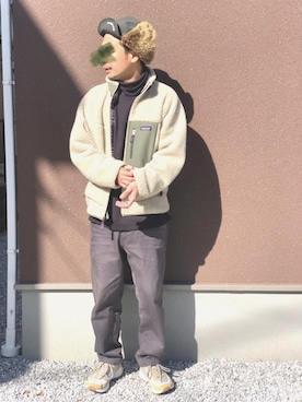 「A.P.C.（アーペーセー）のアイテム（スニーカー）」を使った、クドさん（メンズ・165cm）の冬コーディネート