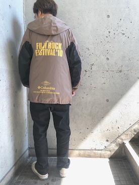 「フジロック」｜「アイテム（ジャケット/アウター）」を使った、クドさん（メンズ・165cm）の春コーディネート