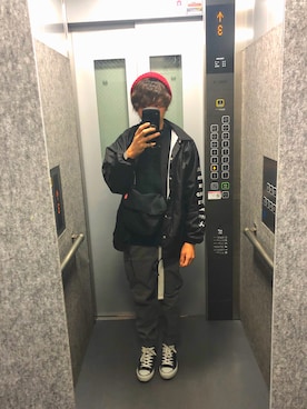 「Daniel Wellington」｜「アイテム（ナイロンジャケット）」を使った、ゆきや ' 16（公式アカウント）さん（メンズ・164cm）の冬コーディネート