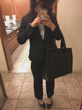 「AOKIのアイテム（フォーマルスーツ/小物、ブラック系）」を使った、ikさん（レディース・165cm）の春コーディネート