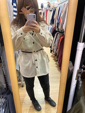 「Avail（アベイル）のアイテム（ジャケット/アウター、ベージュ系）」を使った、ikさん（レディース・165cm）の冬コーディネート