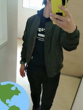 「ボーイッシュ」｜「アイテム（MA-1）」を使った、漣 新史朗🐬さん（レディース・169cm）の秋コーディネート