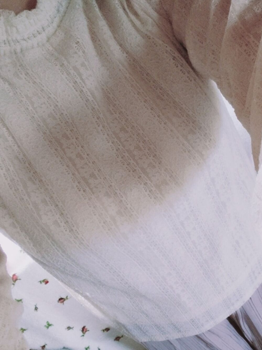 「あまめこ━で、低身長コーデ、ホワイト×パープル」｜「riendaのアイテム（シャツ/ブラウス、ホワイト系）」を使った、iteoさん（レディース・143cm）の夏コーディネートの1枚目の写真