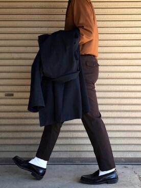 「HARUTA」｜「アイテム（トレンチコート）」を使った、ゆ っ け。さん（メンズ・172cm）の春コーディネート