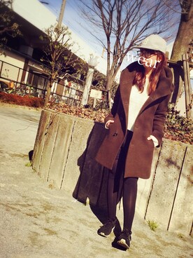 「ROPE' PICNIC（ロペピクニック）のアイテム（ピーコート）」を使った、ことも★さん（レディース・156cm）の冬コーディネート