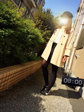 「アイテム（キャスケット、ブルー系）」を使った、ことも★さん（レディース・156cm）の春コーディネート
