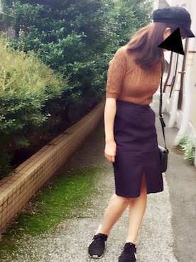 「アイテム（その他トップス、ブラウン系）」を使った、ことも★さん（レディース・156cm）の秋コーディネート