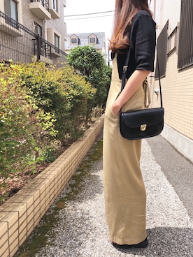 「アイテム（つなぎ/オールインワン、ベージュ系）」を使った、ことも★さん（レディース・156cm）の夏コーディネート