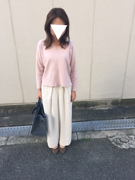 「SEA（シー）のネイビーカゴバッグM（かごバッグ）」を使った、munmun☺︎さん（レディース・160cm）の春コーディネート