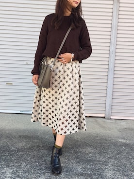 「MODE ROBE（モードローブ）のアイテム（リング）」を使った、munmun☺︎さん（レディース・160cm）の秋コーディネート