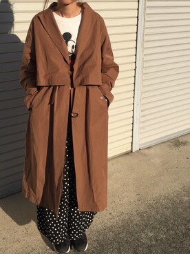 「SLOBE IENA（スローブイエナ）のアイテム（トレンチコート）」を使った、munmun☺︎さん（レディース・160cm）の秋コーディネート