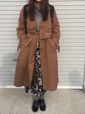 「SLOBE IENA（スローブイエナ）のアイテム（トレンチコート）」を使った、munmun☺︎さん（レディース・160cm）の秋コーディネート
