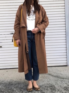 「SLOBE IENA（スローブイエナ）のアイテム（トレンチコート）」を使った、munmun☺︎さん（レディース・160cm）の春コーディネート