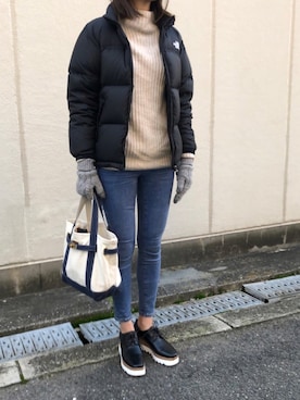 「sita parantica（シータパランティカ）のSITA PARANTICA CANVAS TOTE BAG（トートバッグ）」を使った、munmun☺︎さん（レディース・160cm）の冬コーディネート