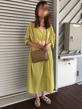 「CANAL JEAN（キャナルジーン）のfrom Lagoon(フロムラグーン) スエードペタサンダル（サンダル）」を使った、munmun☺︎さん（レディース・160cm）の夏コーディネート