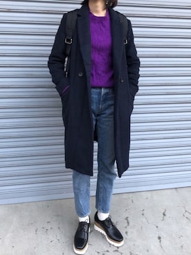 「JOURNAL STANDARD relume（ジャーナルスタンダード　レリューム）のアイテム（チェスターコート）」を使った、munmun☺︎さん（レディース・160cm）の冬コーディネート