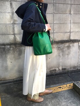 「ピスタチオ」｜「アイテム（マウンテンパーカー）」を使った、munmun☺︎さん（レディース・160cm）の春コーディネート