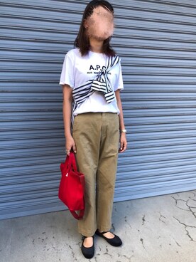 「THE SHINZONE（ザ　シンゾーン）のハイウエストチノパンツ（チノパンツ）」を使った、munmun☺︎さん（レディース・160cm）の秋コーディネート