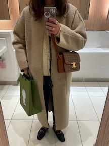 美品！トゥデイフル　カラーレスボアコート　ロングコート TODAYFUL（トゥデイフル）の「カラーレスボアコート（チェスター