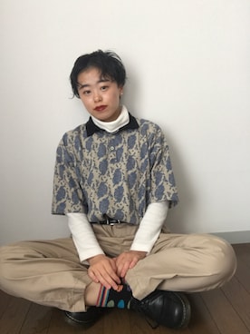 「TIMELY WARNING（タイムリーワーニング）のアイテム」を使った、Zagiさん（レディース・152cm）の秋コーディネート