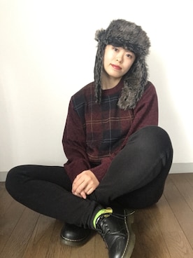 「Candy Stripper（キャンディストリッパー）のアイテム（キャップ）」を使った、Zagiさん（レディース・152cm）の冬コーディネート