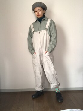 「ピスタチオ」｜「アイテム（サロペット/オーバーオール）」を使った、Zagiさん（レディース・152cm）の春コーディネート