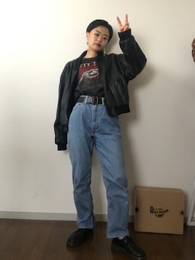 「ラブアンドピース2020」｜「アイテム（MA-1）」を使った、Zagiさん（レディース・152cm）の秋コーディネート