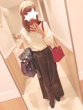 「PAGEBOY（ページボーイ）のアイテム（ライダースジャケット）」を使った、moca　さん（レディース・165cm）の秋コーディネート