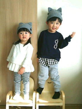 Shun☺Yuzuさん（キッズ・90cm）の冬コーディネート