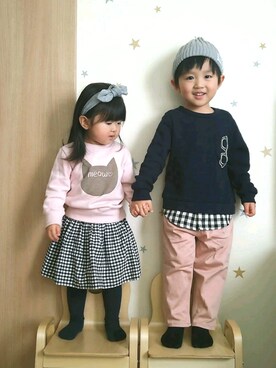 Shun☺Yuzuさん（キッズ・90cm）の冬コーディネート