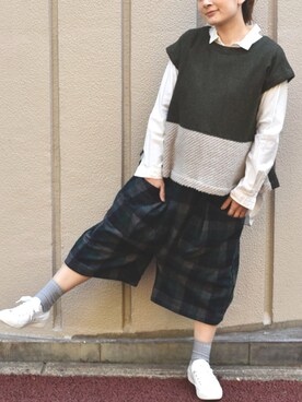 「BASCOの20900yen（ニット/セーター、グリーン系）」を使った、basco_kusakanmuriさん（レディース）の秋コーディネート