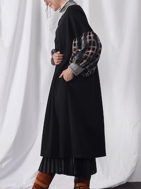 「BASCOのアイテム（ワンピース、ブラック系）」を使った、basco_kusakanmuriさん（レディース）の秋コーディネート