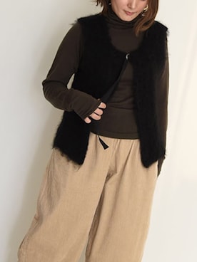 「BASCOのアイテム（ニット/セーター、ブラック系）」を使った、basco_kusakanmuriさん（レディース）の冬コーディネート