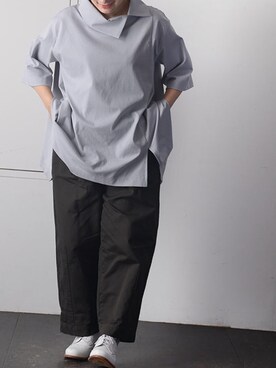 「BASCOのアイテム（トップス、グレー系）」を使った、basco_kusakanmuriさん（レディース）の冬コーディネート