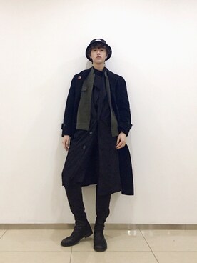 「mythography（ミソグラフィー）のアイテム（ブーツ）」を使った、Nicky Wenさん（メンズ・177cm）の春コーディネート