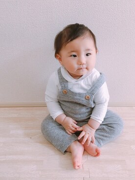 「9ヶ月」｜「アイテム（オールインワン・サロペット）」を使った、Ac☺︎*さん（キッズ・70cm）の春コーディネート