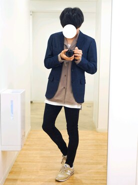 「TAKA-Q（タカキュー）のアイテム（テーラードジャケット）」を使った、ざわさん（メンズ・168cm）の冬コーディネート