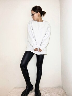 「レギンスコーデ」｜「アイテム（ブーツ）」を使った、yuiさん（レディース・157cm）の冬コーディネート