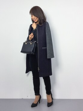 「Khaju（カージュ）のアイテム（その他アウター）」を使った、natsuさん（レディース・155cm）の冬コーディネート