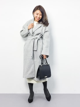 「KBF+（ケービーエフプラス）のアイテム（ダウンジャケット/コート）」を使った、natsuさん（レディース・155cm）の冬コーディネート