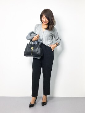 「BASE（ベース）のアイテム（ハンドバッグ）」を使った、natsuさん（レディース・155cm）の冬コーディネート